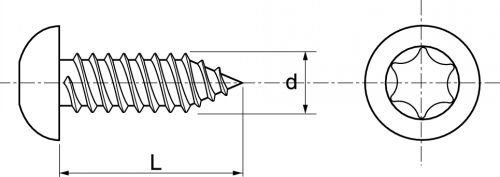 Vis tôle tête cylindrique Torx
