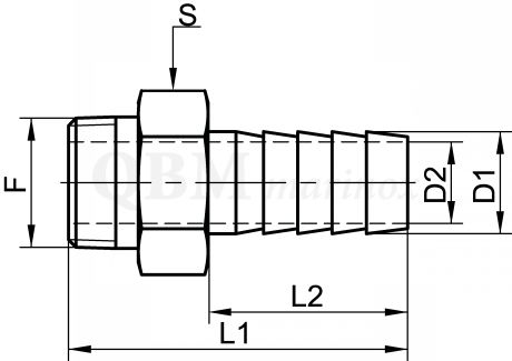 Raccord tuyau filet&eacute; M