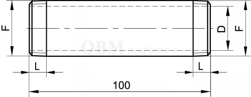 Mamelon long M - M - L=100 mm
