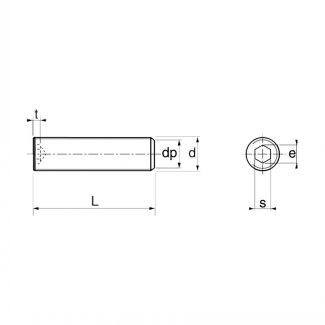Vis m&eacute;taux t&ecirc;te six pans creux bout plat