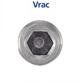 Vis m&eacute;taux t&ecirc;te six pans creux bout plat