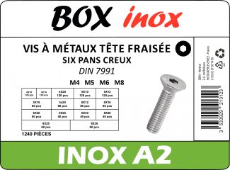 Vis à métaux tête fraisée six pans creux