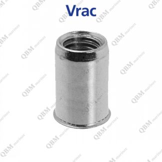 &Eacute;crou &agrave; sertir cylindrique lisse t&ecirc;te fine affleurante Inox A4