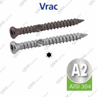 Vis terrasse t&ecirc;te frais&eacute;e r&eacute;duite Torx double filet