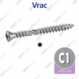 Vis terrasse t&ecirc;te frais&eacute;e bomb&eacute;e Torx double filet