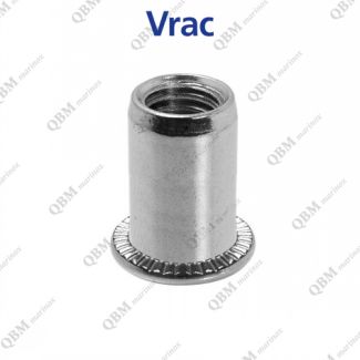 &Eacute;crou &agrave; sertir cylindrique lisse t&ecirc;te plate Inox A4