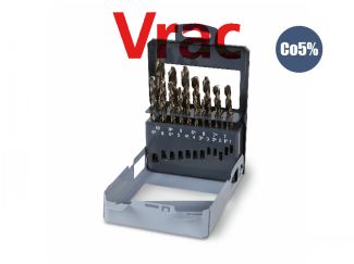 Jeu de 19 forets taillés en acier HSS-CO 5 %