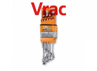 Jeu de 9 clés mixtes en acier inoxydable avec support compact