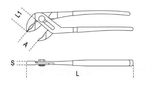 Pince multiprise entrepassée, en acier inoxydable