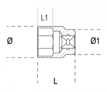 Douille 6 pans, en acier inoxydable