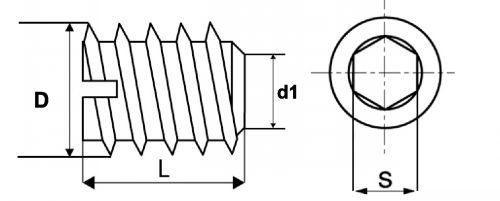 Insert fileté Bois 6 pans Inox A4