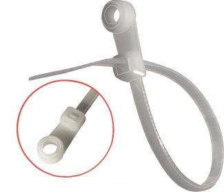 Lien  nylon blanc avec trou d'accroche attache nylon