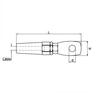 Embout &agrave; oeil sertissage manuel