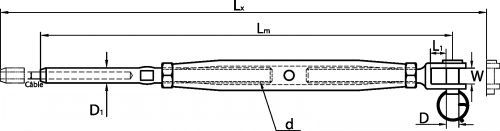 Ridoir &agrave; chapes fixes soud&eacute;es + embout &agrave; sertir petit mod&egrave;le
