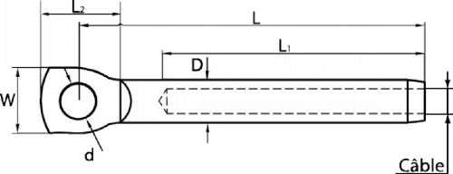 Embout &agrave; oeil &agrave; sertir petit mod&egrave;le