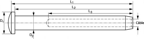 Terminaison &agrave; sertir t&ecirc;te cylindrique bomb&eacute;e petit mod&egrave;le
