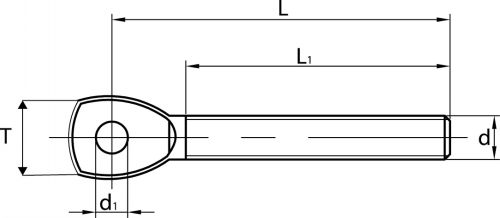 Embout filet&eacute; &agrave; oeil pas &agrave; droite