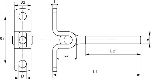 Embout filet&eacute; mural articul&eacute; pas &agrave; gauche