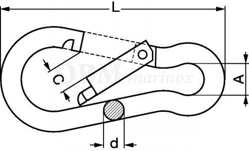 Mousqueton pompier - plan