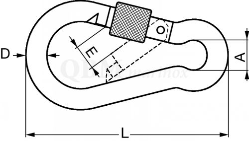 Mousqueton vis de s&eacute;curit&eacute; - plan