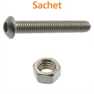 Vis métaux tête bombée six pans creux