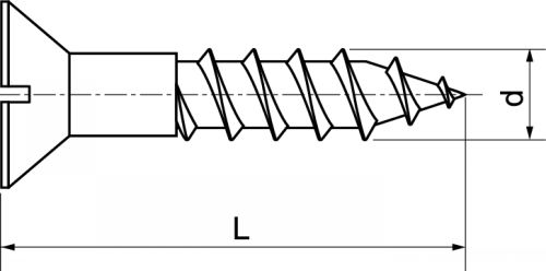 Vis bois tête fraisée fendue