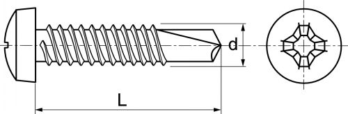 Vis tôle autoperceuse tête cylindrique Phillips