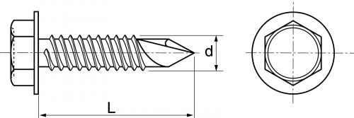 Vis tôle autoperceuse tête hexagonale à embase