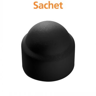 Cache écrou hexagonal noir
