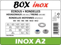 Ecrous + rondelles hexagonaux/freins - Rondelles moyennes