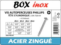 Vis autoperceuses PHILLLIPS tête cylindrique + embouts