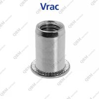 &Eacute;crou &agrave; sertir cylindrique lisse t&ecirc;te plate Inox A4