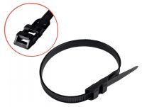 Lien nylon noir tête double collier de serrage