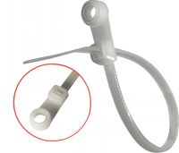 Lien  nylon blanc avec trou d'accroche attache nylon