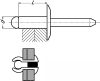 Rivet tête large alu tige acier