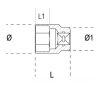 Douille 6 pans, en acier inoxydable